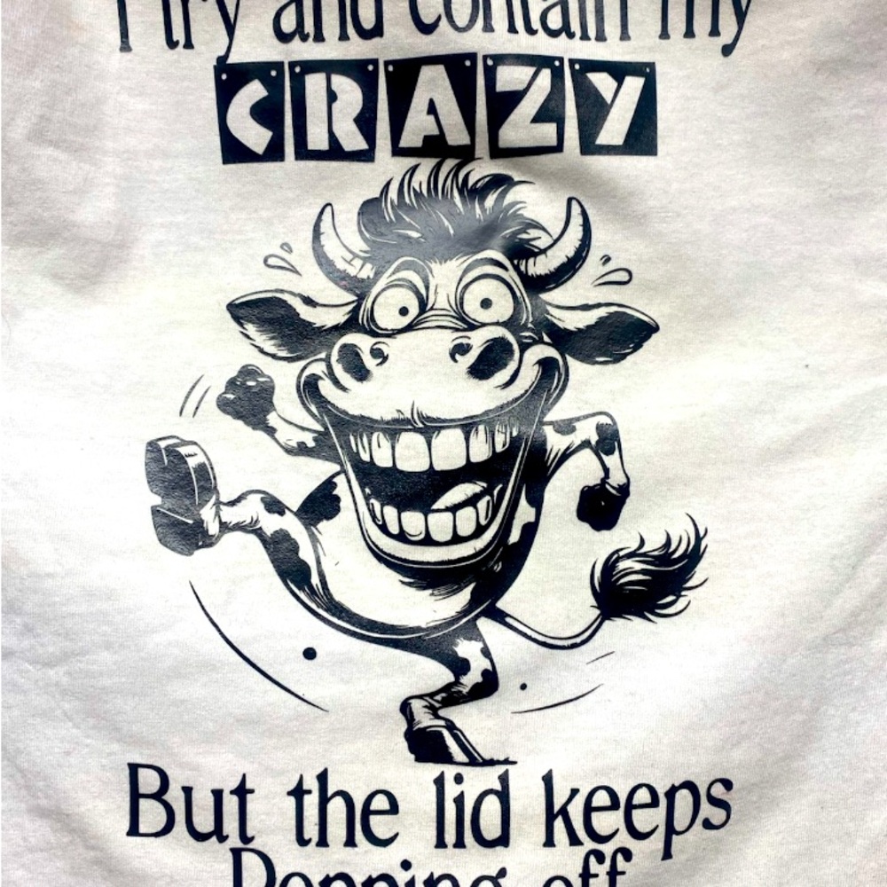 Funny Crazy Cow Graphic Tee